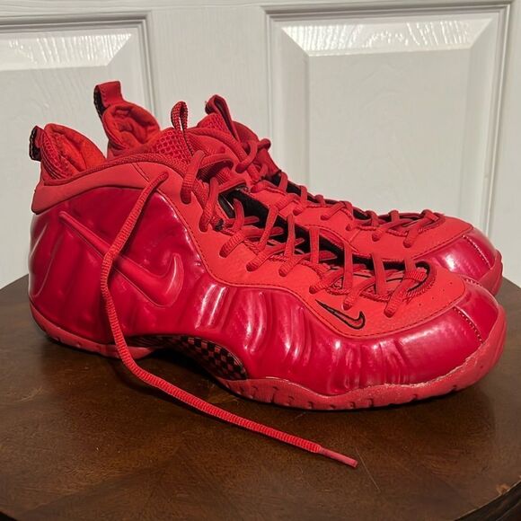 🔥🏀 NIKE Air Foamposite Pro Red October 2015 Triple Red 314996-008   Men Sz 12 - Picture 1 of 13